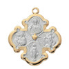 Detail of the 18IN Two Tone 4-Way Cross Necklace