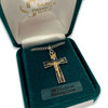 18IN 2 Tone Epoxy Accent Crucifix Necklace in gift box