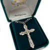 24IN Sterling Crucifix Necklace with Symbols in gift box