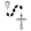 Detail photo of the Black Wood Rosary with Scapular