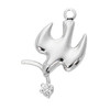 Detail photo of the Adjustable Sterling Dove with Flower Necklace