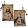Shows both sides of the Sacred Heart of Jesus & Immaculate Heart of Mary Rosary Pouch