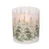 Small Winter Scene Glass Candle Holder