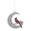 Memorial Cardinal on Moon Ornament with included hanging ribbon