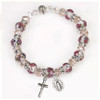 Pink style of Painted Rose Crystal Rosary Bracelet