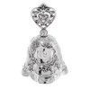 Silver-Plated Make-Up Bell with roses and hearts on handle and bell