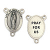 Lady of Guadalupe rosary centerpiece shows front with her image and the back with "pray for us"