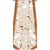 A detail of the Passion of Christ Cross Ornament showing the Crucifixion and Resurrection images.