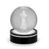 St. Anthony LED Orb Light that moves from a green to blue to red hue when the power is on.
