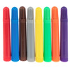 A photo showing the eight non-toxic felt color markers used to color the blank fabric ark.