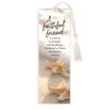 Faithful Friend Bookmark showing the artful lettering and warm pastel colors of the sea shell photo