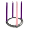 Jesse Tree Advent Wreath & the included Advent Candles in purple and pink