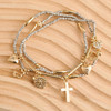 Beaded Charm Bracelet Set in Gold detail