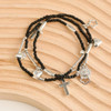 Beaded Charm Bracelet Set in Silver detail