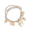 Beaded Charm Bracelet Set in Gold