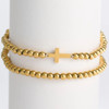Waterproof Cross Stretch Bracelet Set in Gold detail