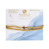 Waterproof Cross Stretch Bracelet Set in Gold on card