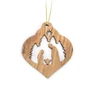 Olive Wood Christmas Bulb Nativity Ornament
