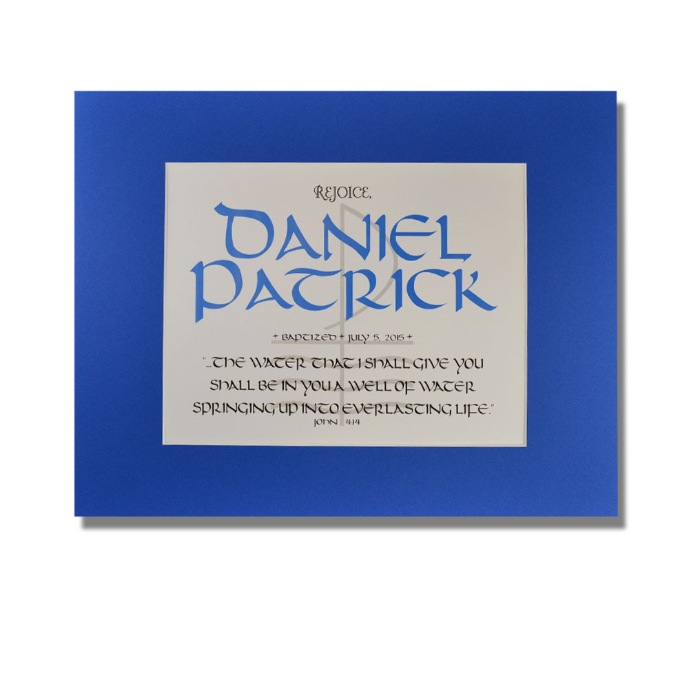 Personalized Baby Baptism Print Gift St. Patrick's Guild