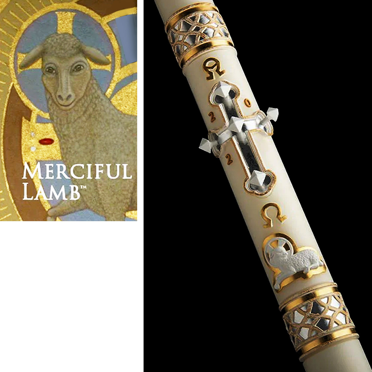 CA Merciful Lamb Eximious Paschal Candle St. Patrick's Guild