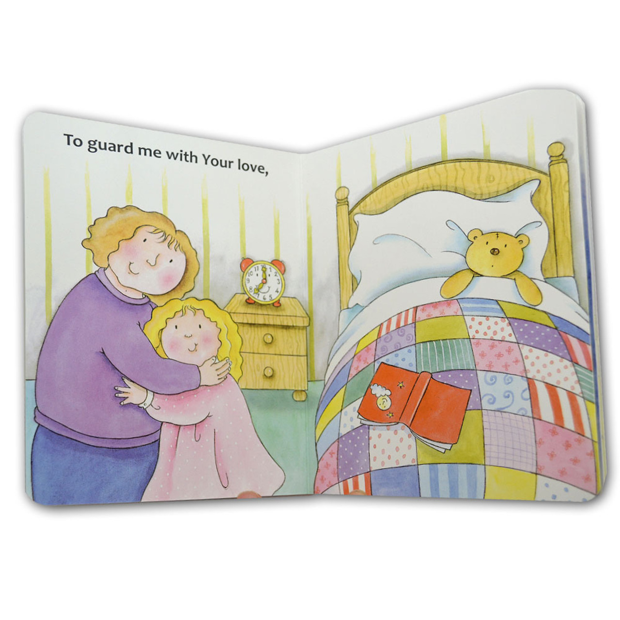 Inside pages of the My Bedtime Angel board book by Cat Darens