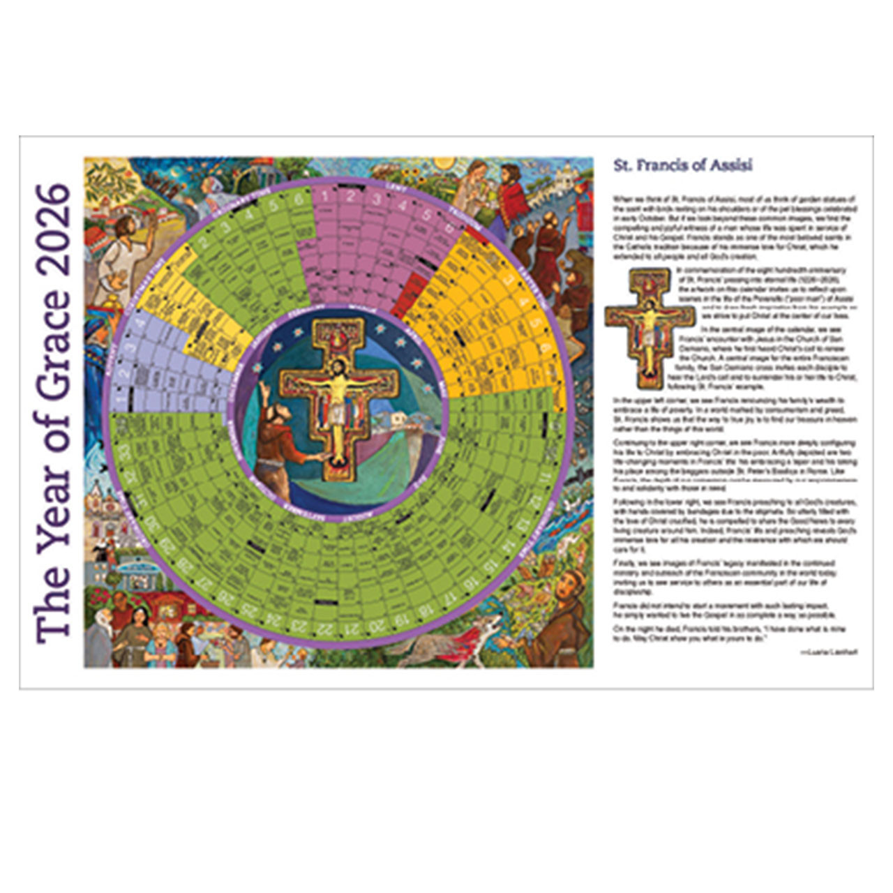 Year of Grace Calendar, 11x17 IN Laminated for year 2026