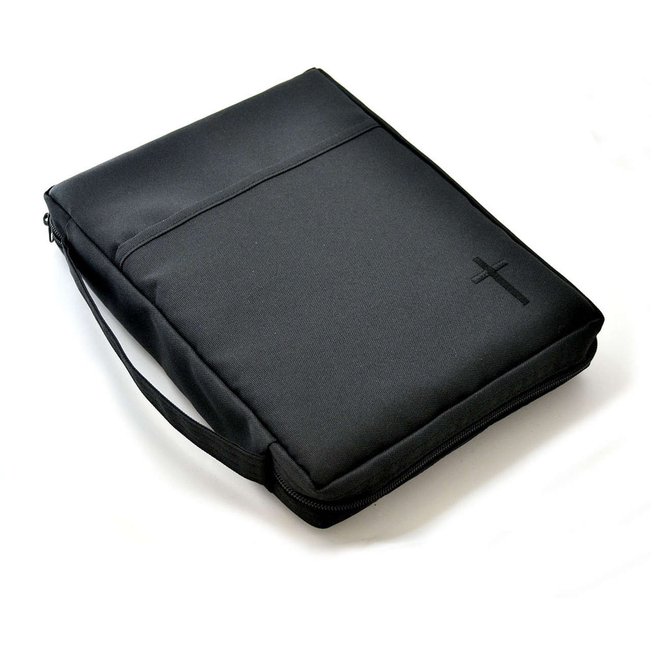 Bible Cover Black Canvas with Cross