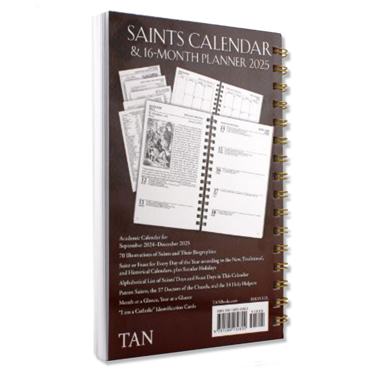 Back of the Saints Calendar and Daily Planner