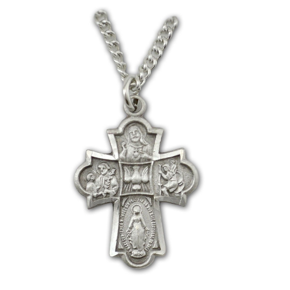 Pewter 4 Way Medal Necklace 18