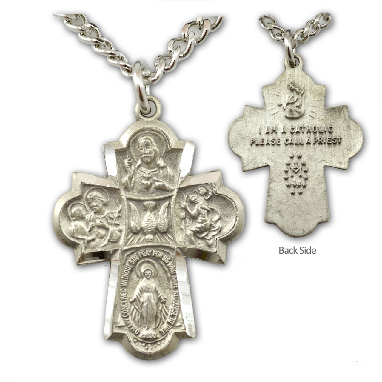 Caritas et Fides Catholic Necklace St Benedict Crucifix and Miraculous Medal  Necklace on 24