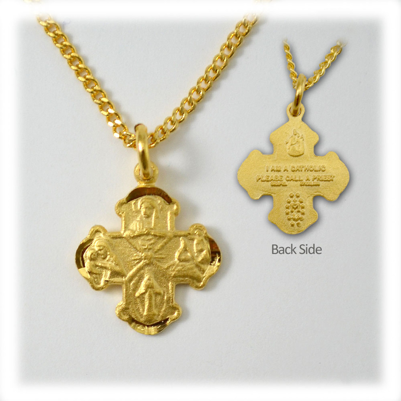 Youth 4 Way Cross Necklace with 16