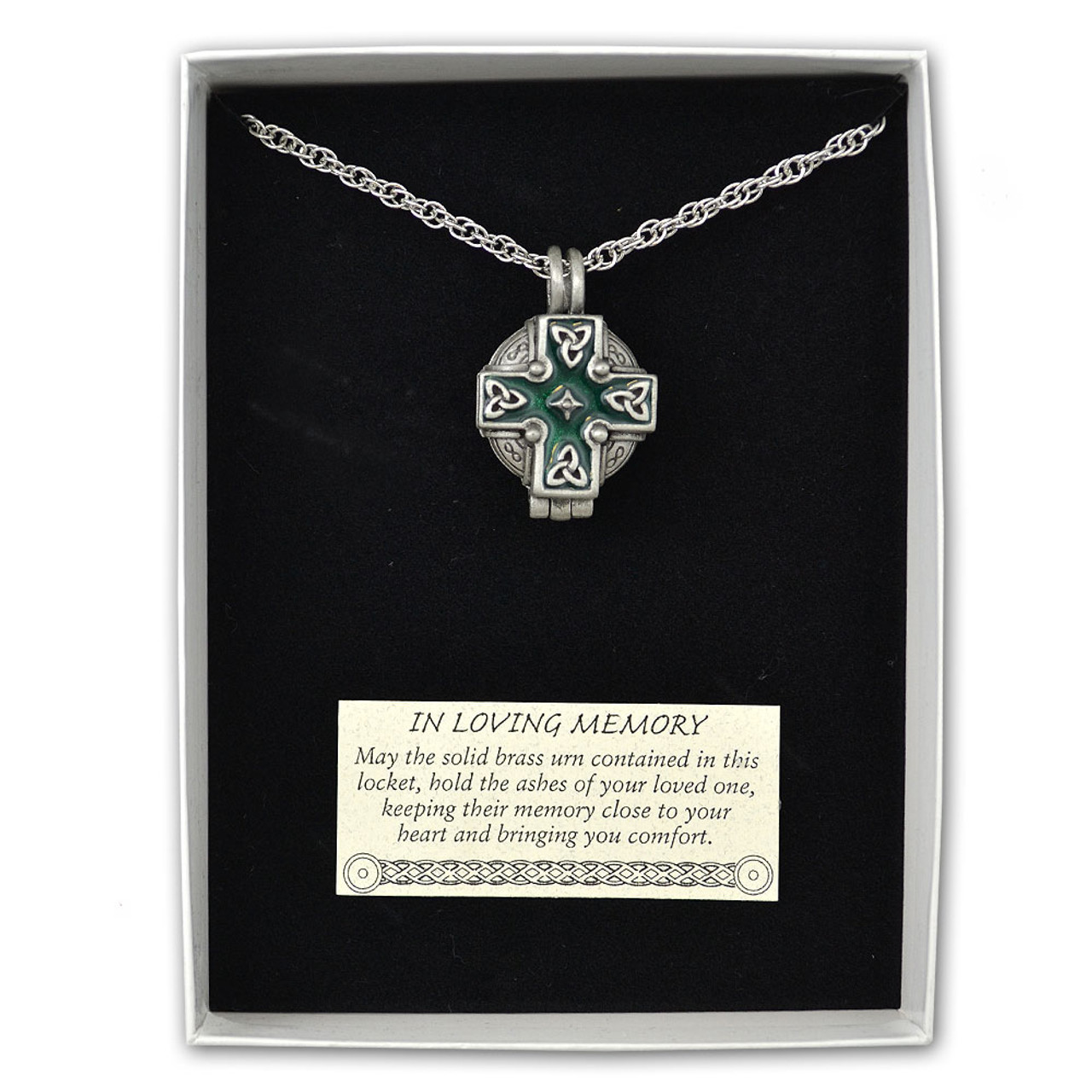 Celtic Memorial Locket on 24" Chain Boxed