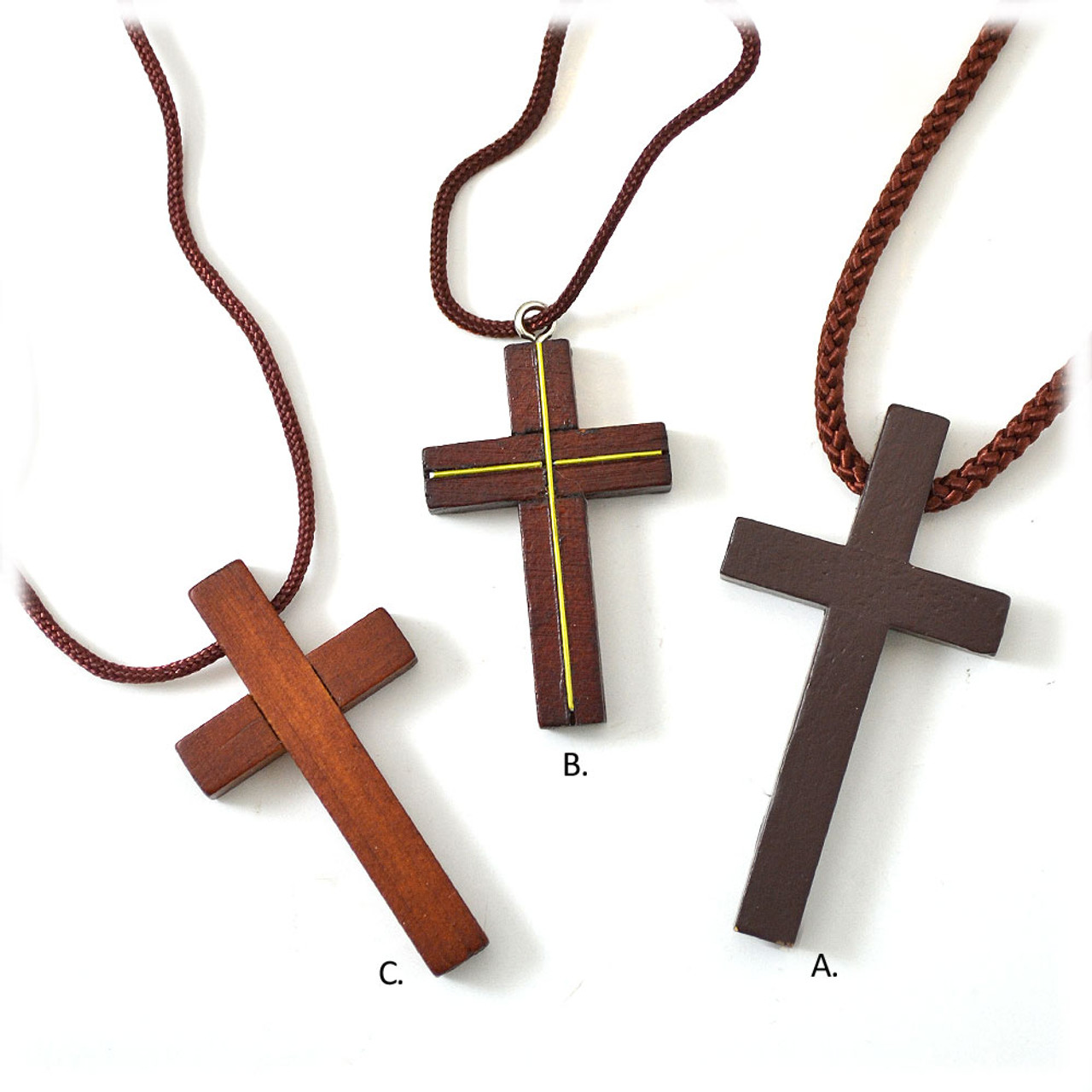 Olive Wood Cross Necklace - 2