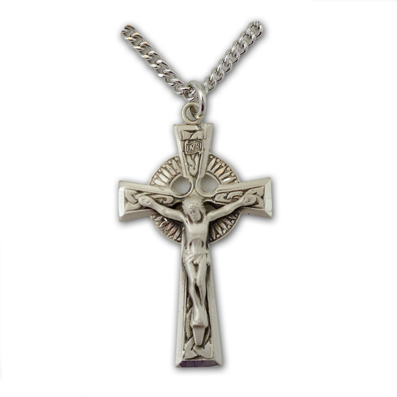 Buy morir Silver Plated Brass Christian Jesus Engraved Crucifix Cross  Spiritual Symbol Pendant with Chain (Men and Women) Online at Best Prices  in India - JioMart.