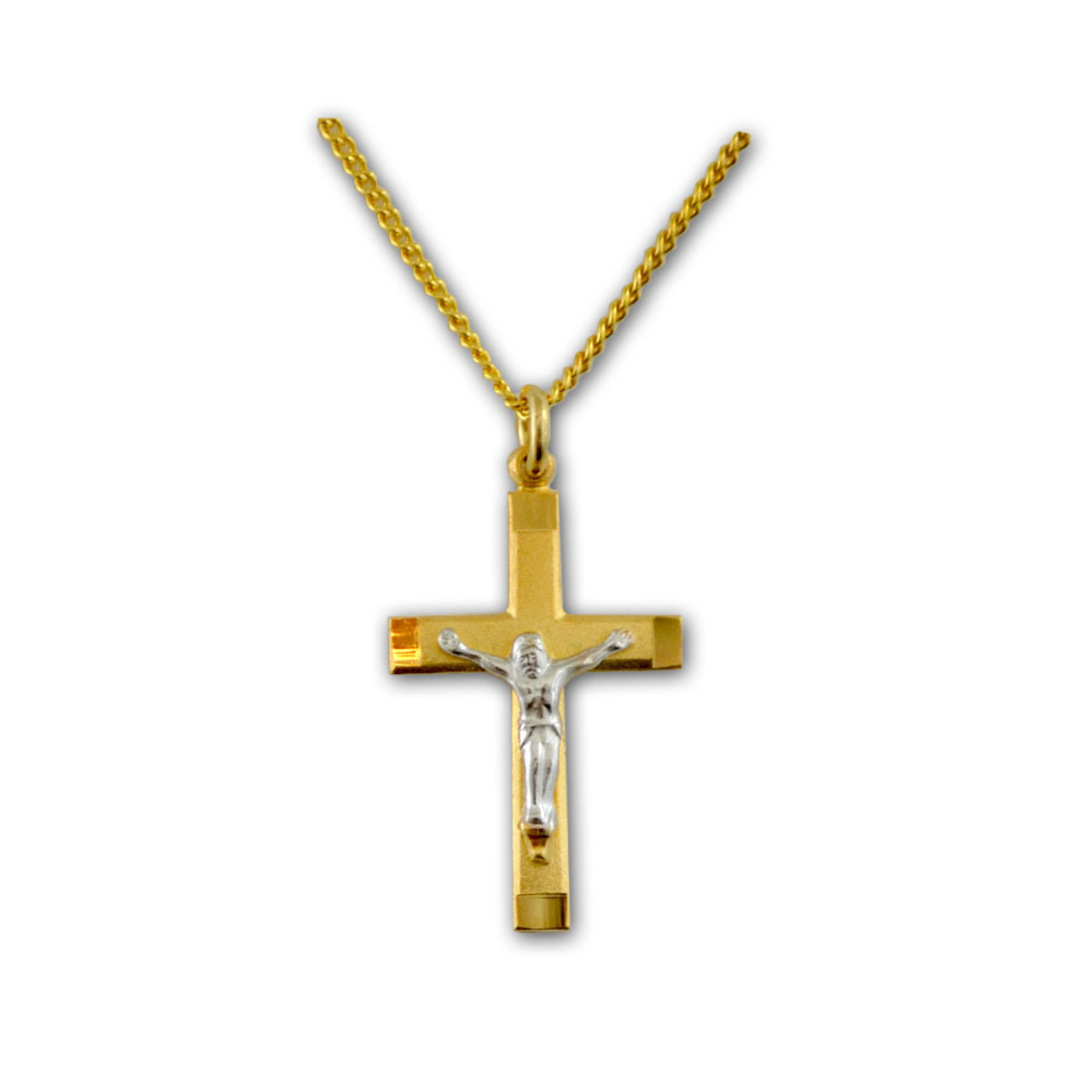 Silver and Gold Crucifix Pendant