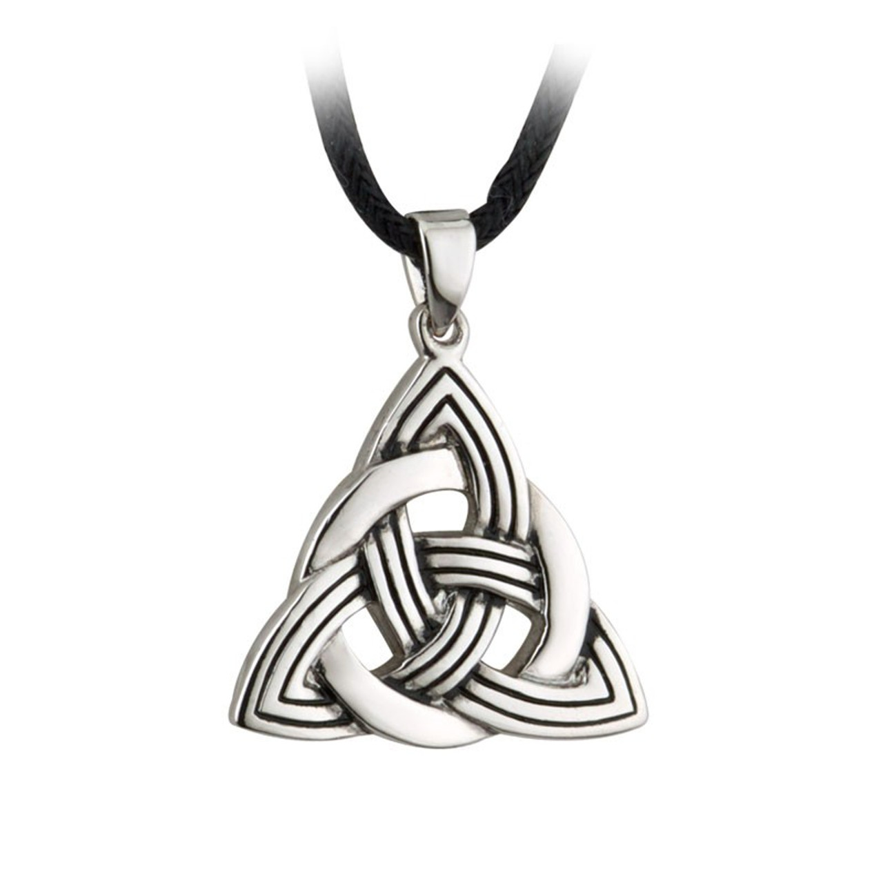 Trinity Knot Rhodium Pendant