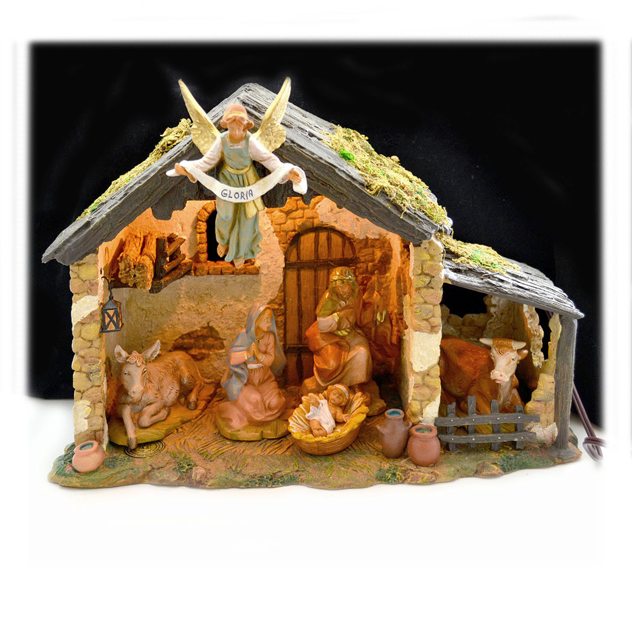6 Piece Fontanini Nativity w/ Lighted Stable - 5IN