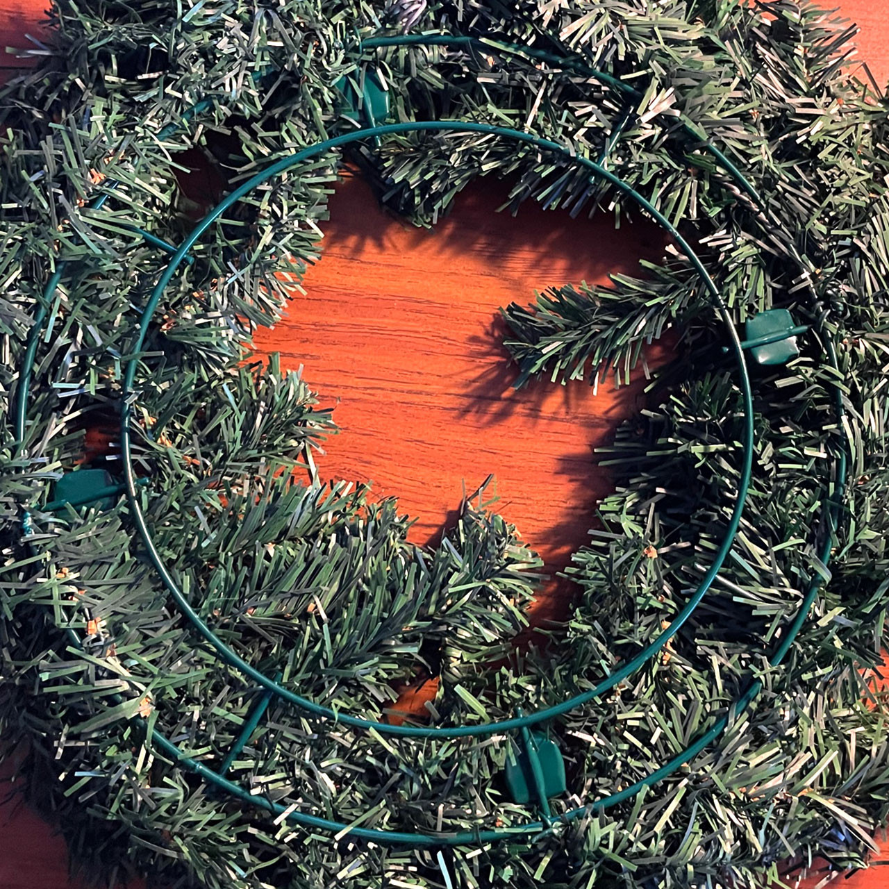 Underside Metal Ring of the 16" Evergreen Advent Wreath