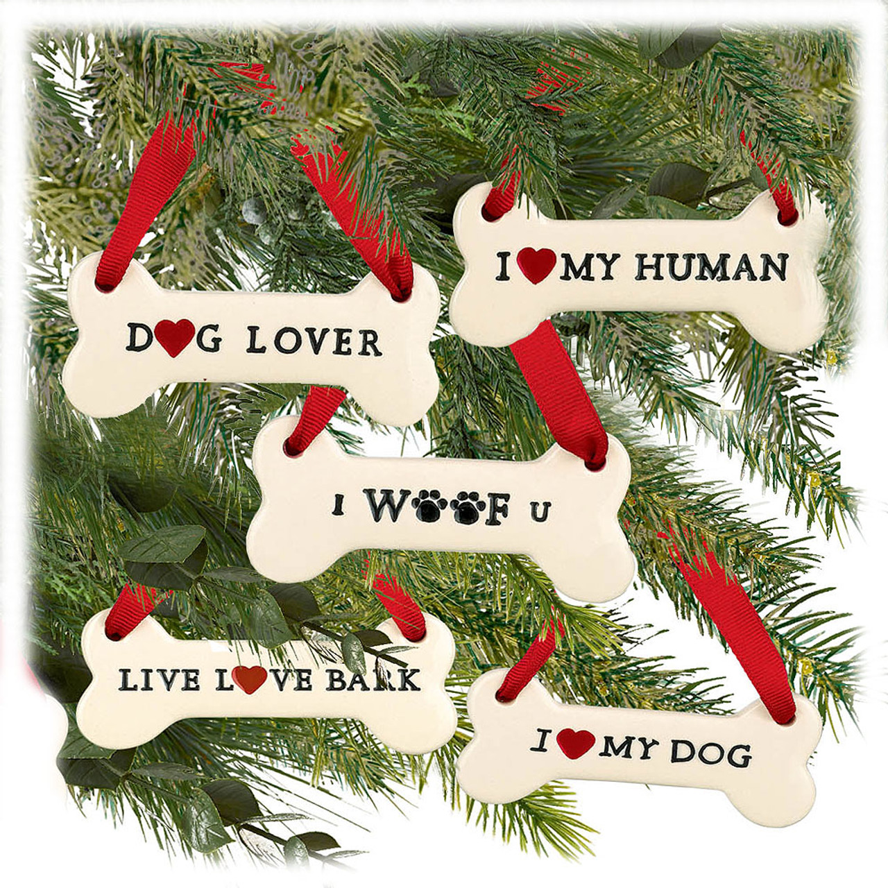 Dog Biscuit Christmas Ornaments in 5 Styles