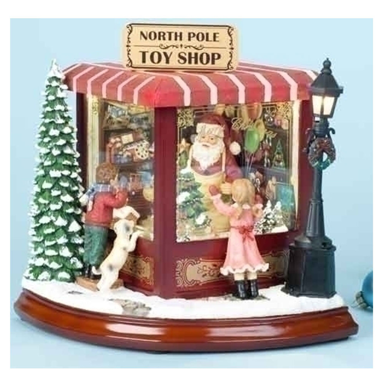 8" Santa's North Pole Toy Shop w/Lights & Music