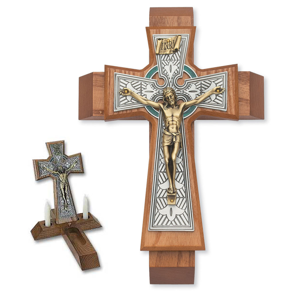 Celtic Cross Walnut Sick Call Set- 11