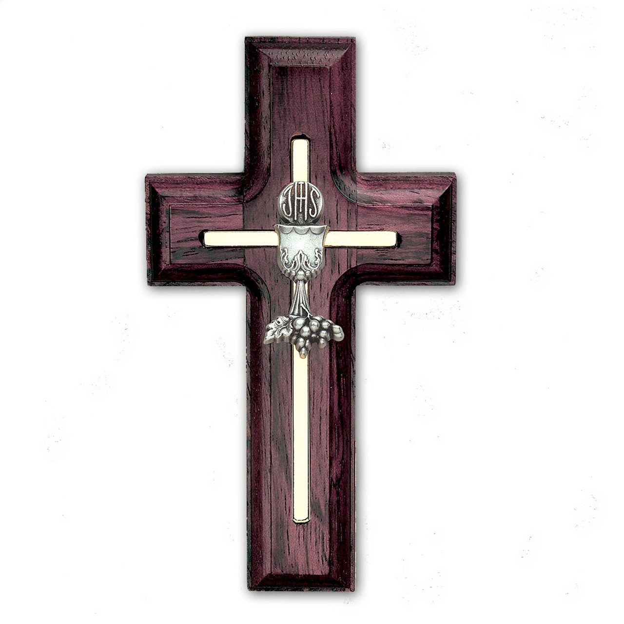 Rosewood Cross Inlaid Chalice