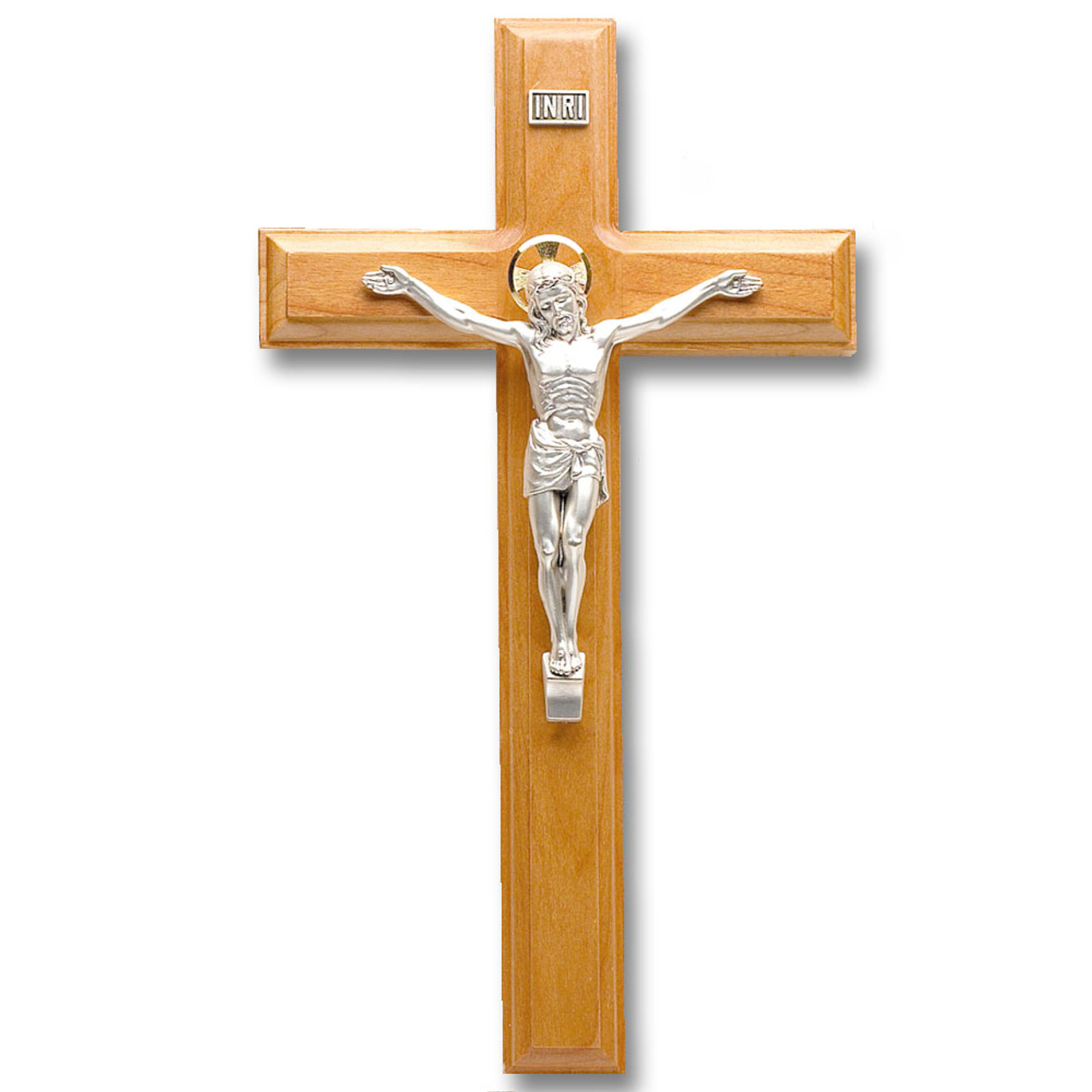 Maple Salerni Crucifix 11IN Silverplated Corpus