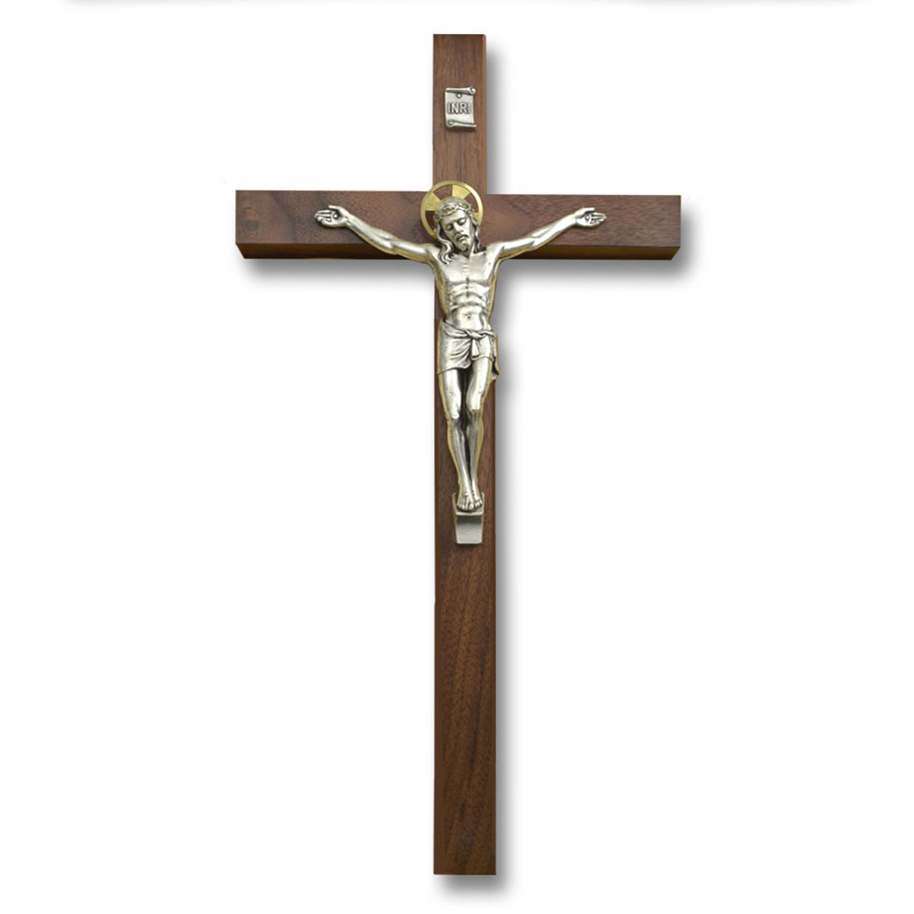 Salerni Walnut Crucifix 12IN