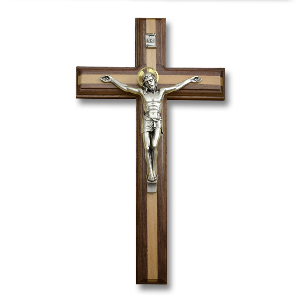 Salerni Walnut/Maple Crucifix 11IN