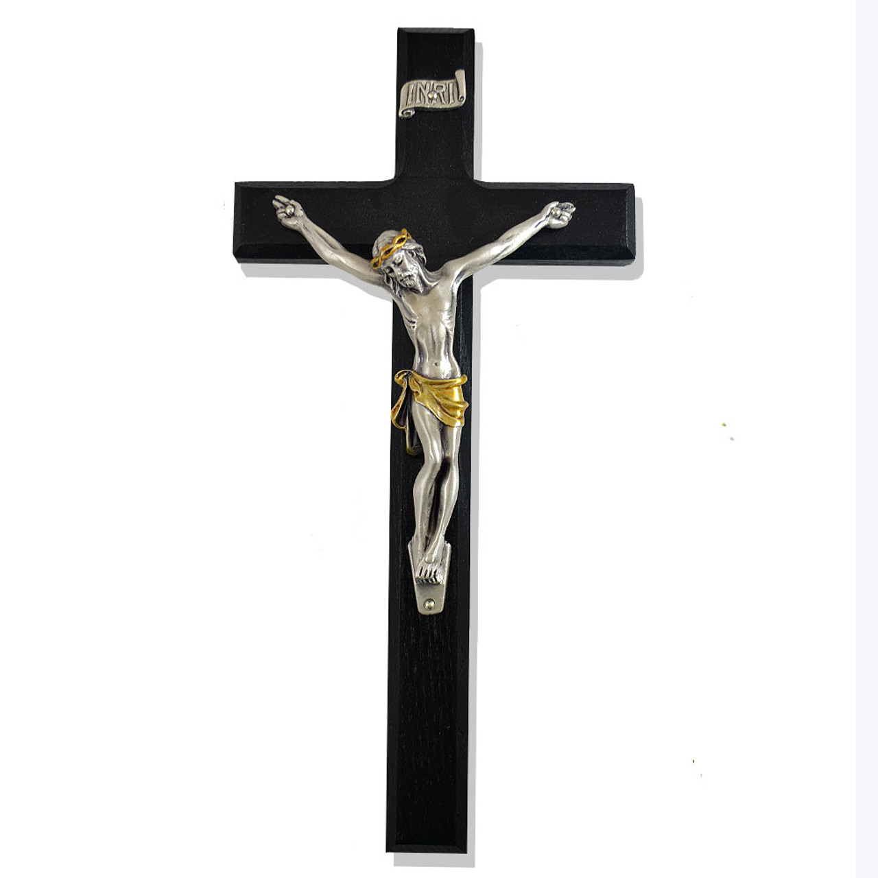 Black Walnut Wall Crucifix- 10"