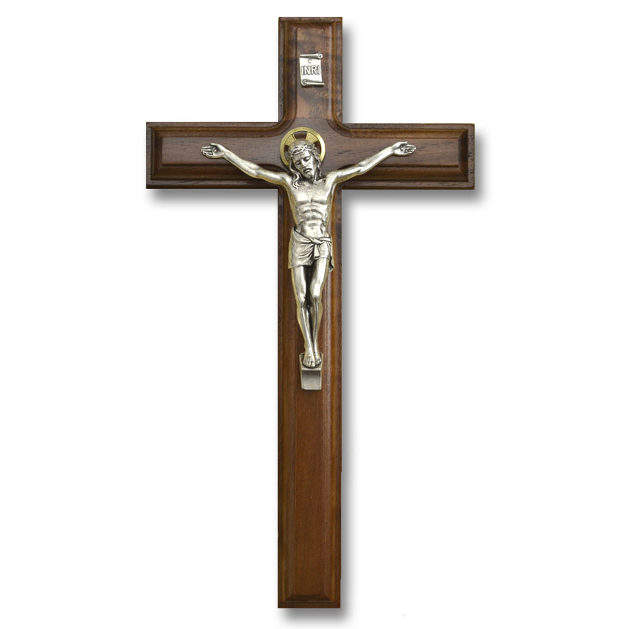 Salerni Walnut Crucifix 9IN