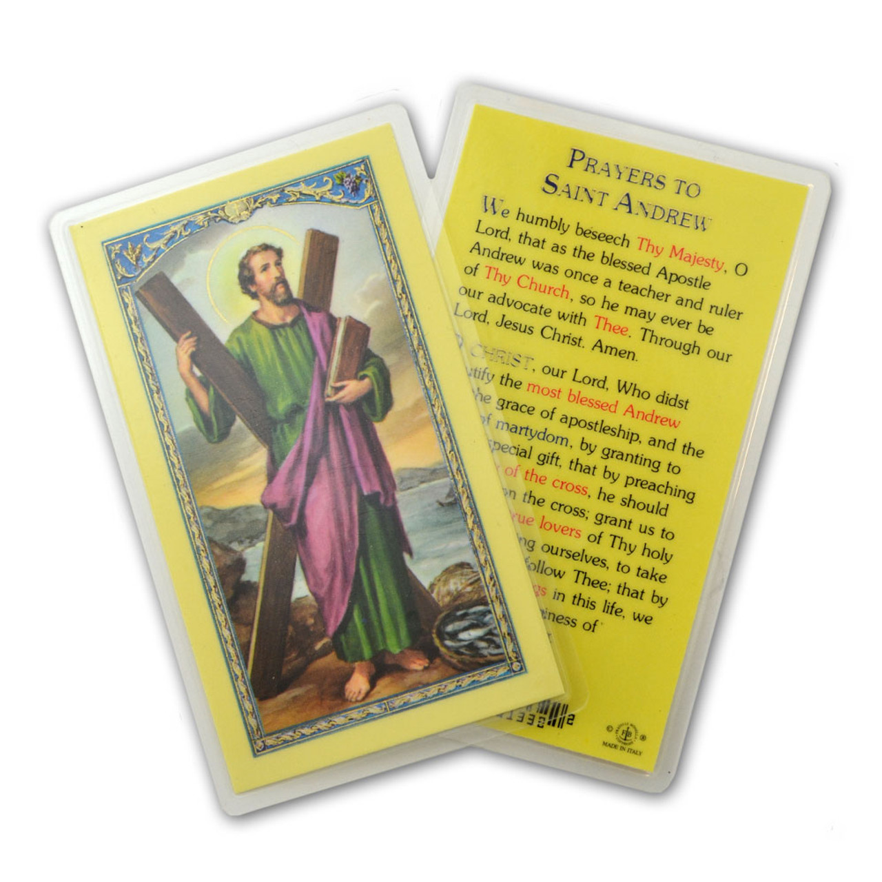 St. Andrew Holy Card Laminated