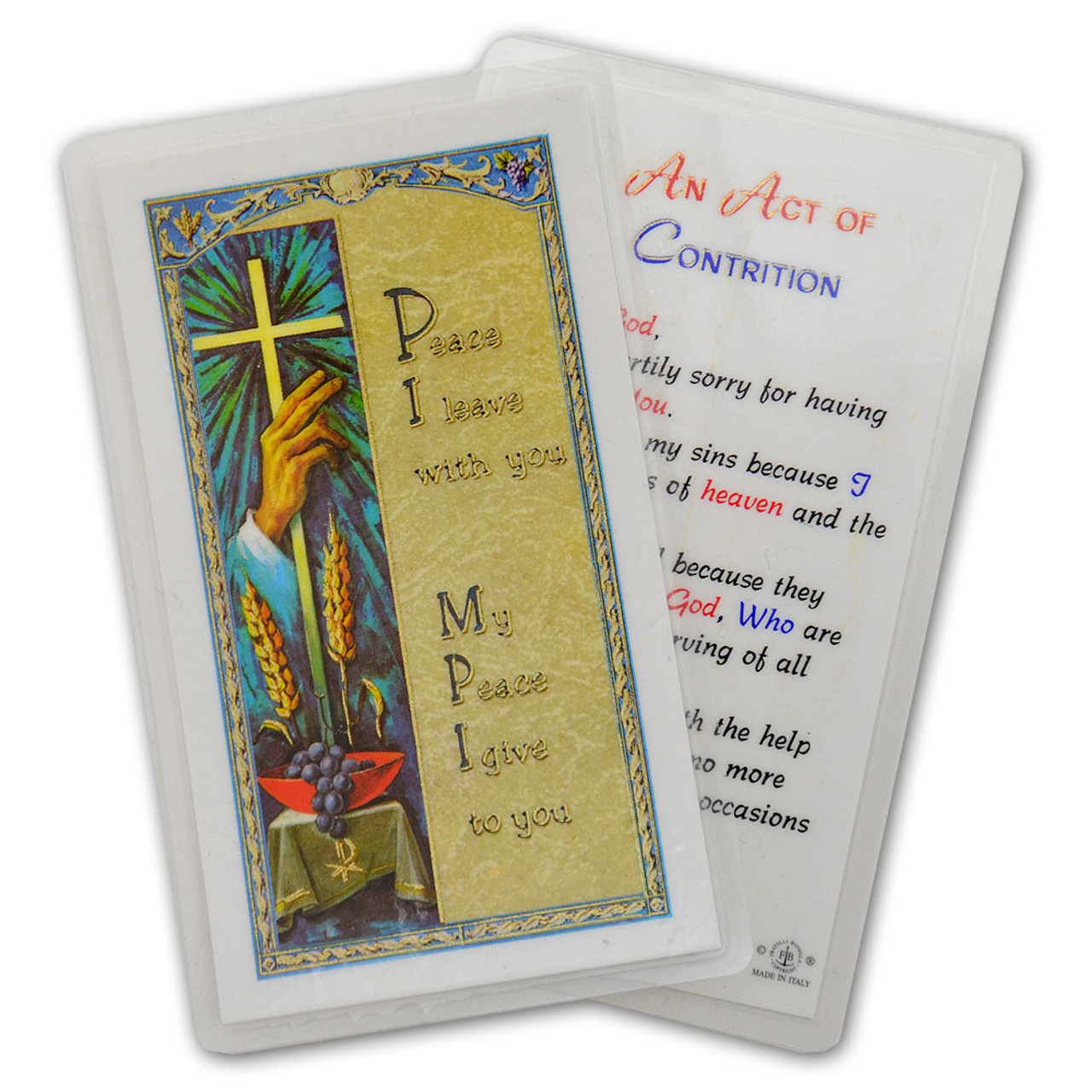 Act Of Contrition Holy Card Laminated