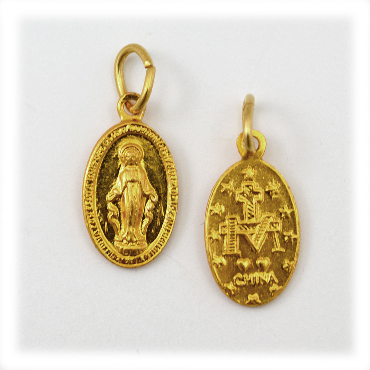 Gold Miraculous Medal, 24chain. Medalla Milagrosa Plata y Oro – Unique  Catholic Gifts